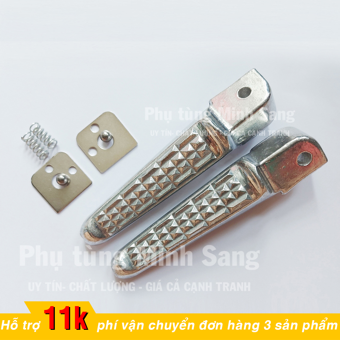 Gác chân xếp sau gắn xe Sirius, exciter, jupiter, ex 135, ex 150 Nhôm Đặc kiểu raider