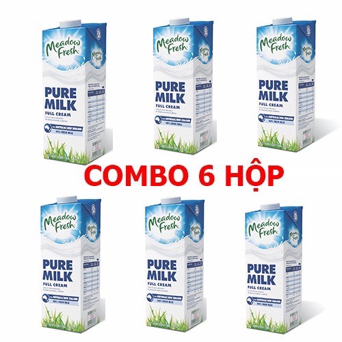 Combo 6 Hộp Sữa Tươi Meadow Fresh Nguyên Kem 1L/hộp