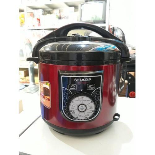 Nồi áp suất điện Sharp KS-180 Lòng nồi inox 6L 1000W (Đỏ)