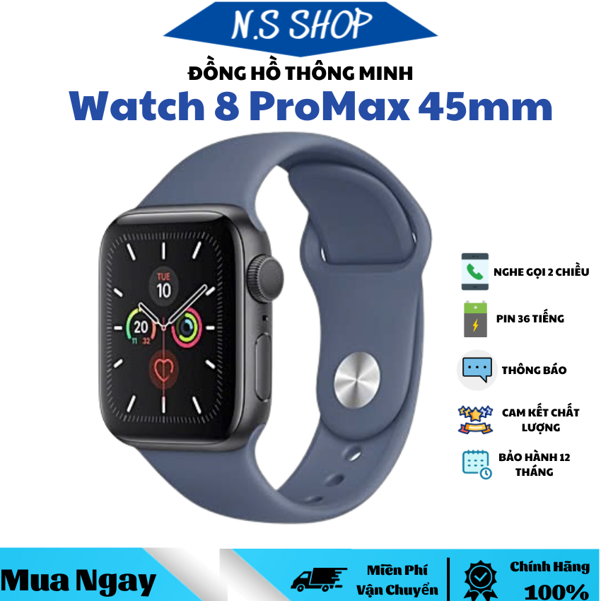 Đồng Hồ Thông Minh WATCH 8 PROMAX,T2000 Smart watch Nghe Gọi 2 Chiều, Nhận Thông Báo, Nghe Nhạc, Thể Thao, Nhịp tim