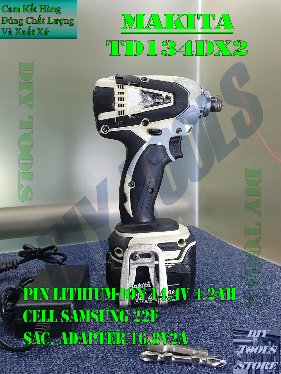 Máy bắn vít nội địa nhật makita td134dx2 14.4v 4.2ah, nguyên zin, ngoại hình mới 85% hoạt động ổn định full chức năng
