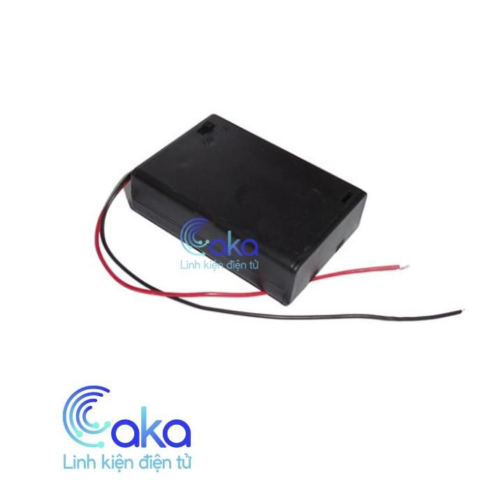 Hộp đế pin aa 3 pin có nắp và công tắc