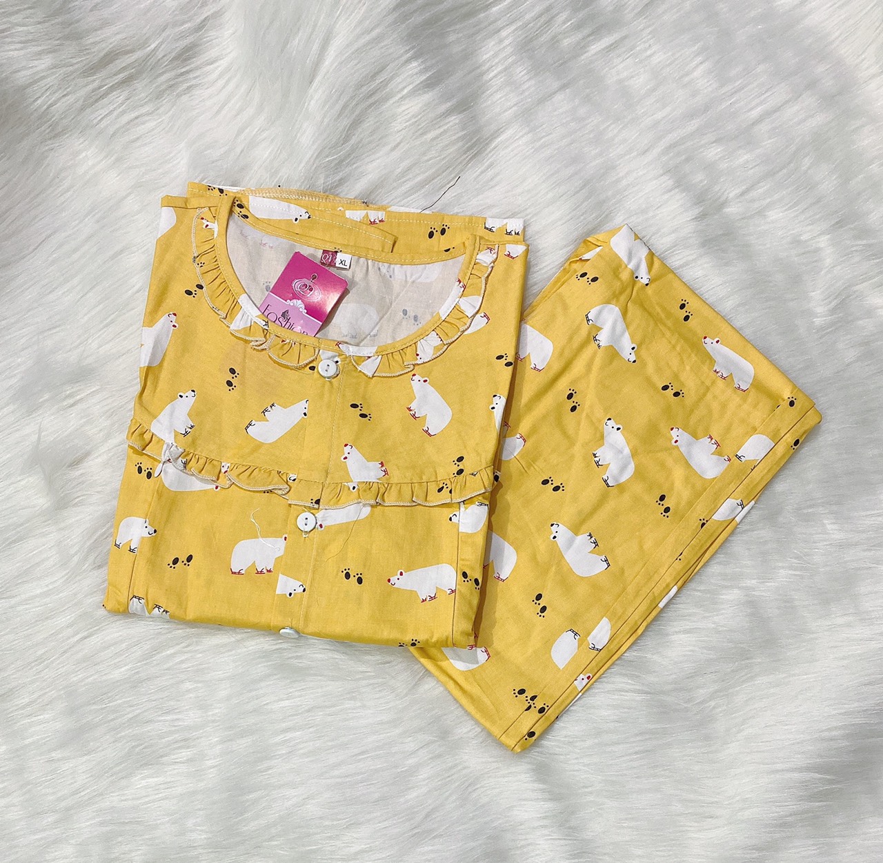 Bộ mặc nhà Bầu và Sau sinh vải thô lụa Hàn - Size Đại (60-72kg)