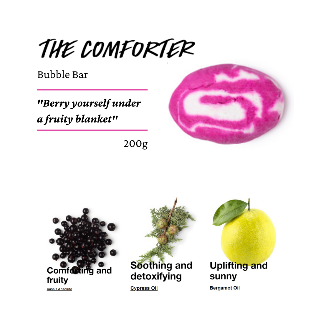 Viên tạo bọt bồn tắm lush - the comforter bubble bar hương quả mâm xôi