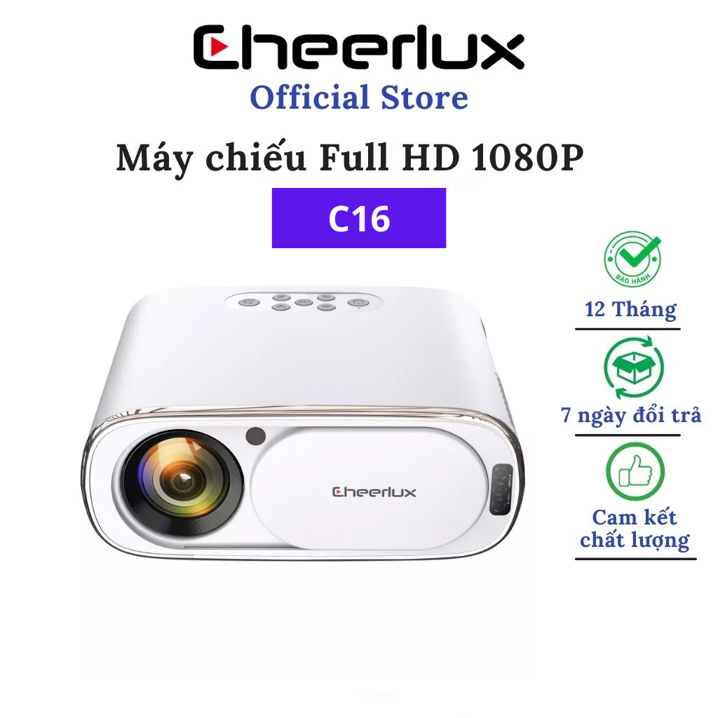[Trả góp 0%]Máy chiếu phim Full HD Cheerlux C16 độ sáng 4000 Lumens , tự động lấy nét, kết nối cổng LAN. Bảo hành 12 tháng.