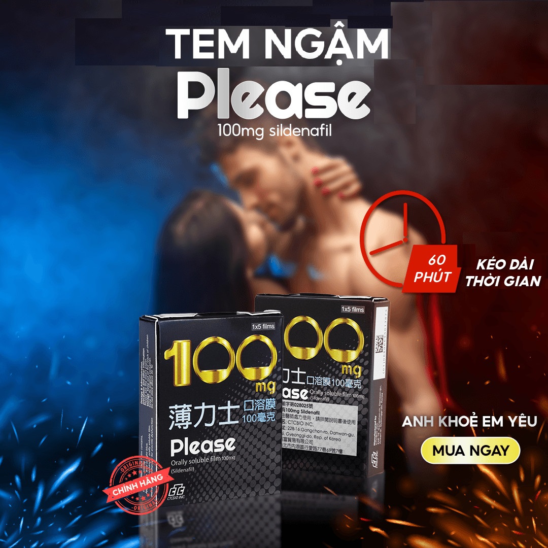 Tem sâm ngậm Hàn Quốc Please 100mg_ Tăng cường SLNG (Hộp 5 miếng)
