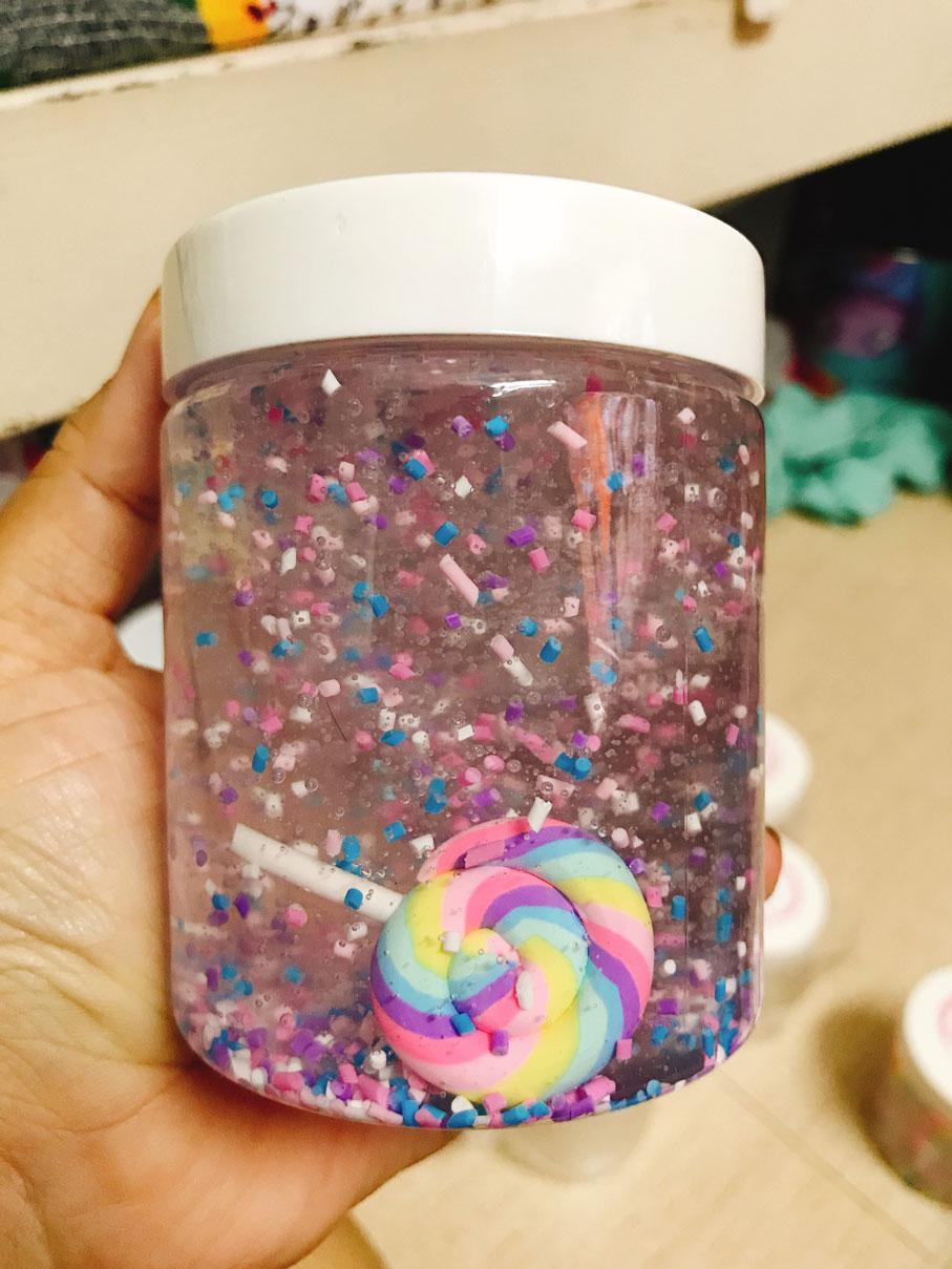 SLIME TRONG CHARM KẸO MÚT PHỐI CỐM CẦU VỒNG - Có giấy kiểm định chất lượng