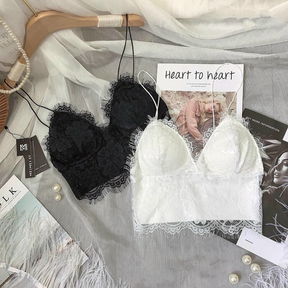 Áo 2 dây bra ren croptop cực xinh