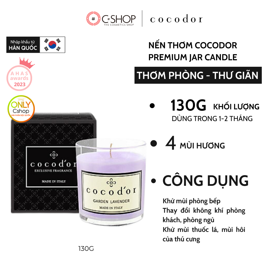 Nến Thơm Cho Phòng COCODOR PREMIUM JAR CANDLE 130g