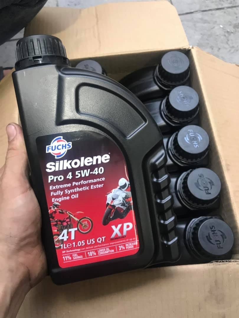 (HÀNG CHÍNH HÃNG+GIÁ CỰC HỜI+DÙNG LÀ MÊ) Nhớt Fuchs Silkolene Pro 4 5W40 Nhớt Xe Máy Hàng Chính Hãng UK (Anh Quốc) 1L