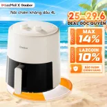 Nồi chiên không dầu 4L Gaabor AF-40M01A 2 nút cơ điều chỉnh màu be sang trọng - Bảo hành 12 tháng 1 đổi 1