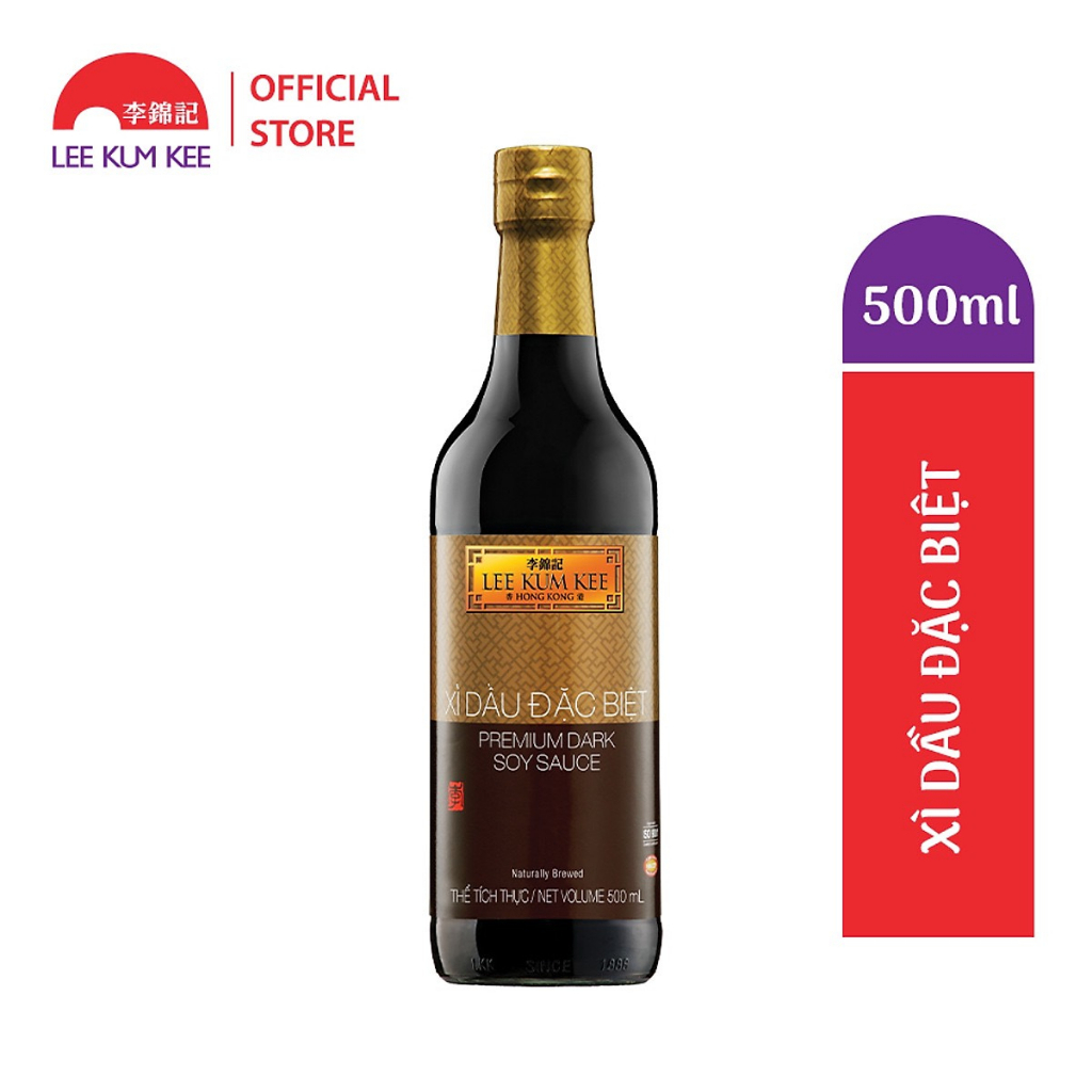  Hắc xì dầu Lee Kum Kee chai 500ml - Xì dầu đặc biệt hàng chuẩn - Premium Dark Soy Sauce 