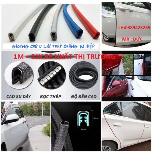 NẸP VIỀN CỬA Ô TÔ CHỮ U CAO SU LÕI THÉP CHỐNG RUNG - CHỐNG ỒN