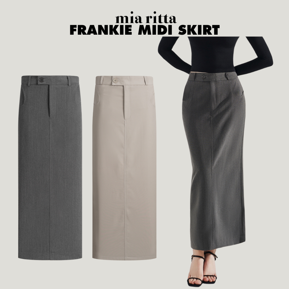 Chân váy Frankie Midi Skirt Mia Ritta V1057 - Chân váy midi xẻ sau dáng dài hack dáng