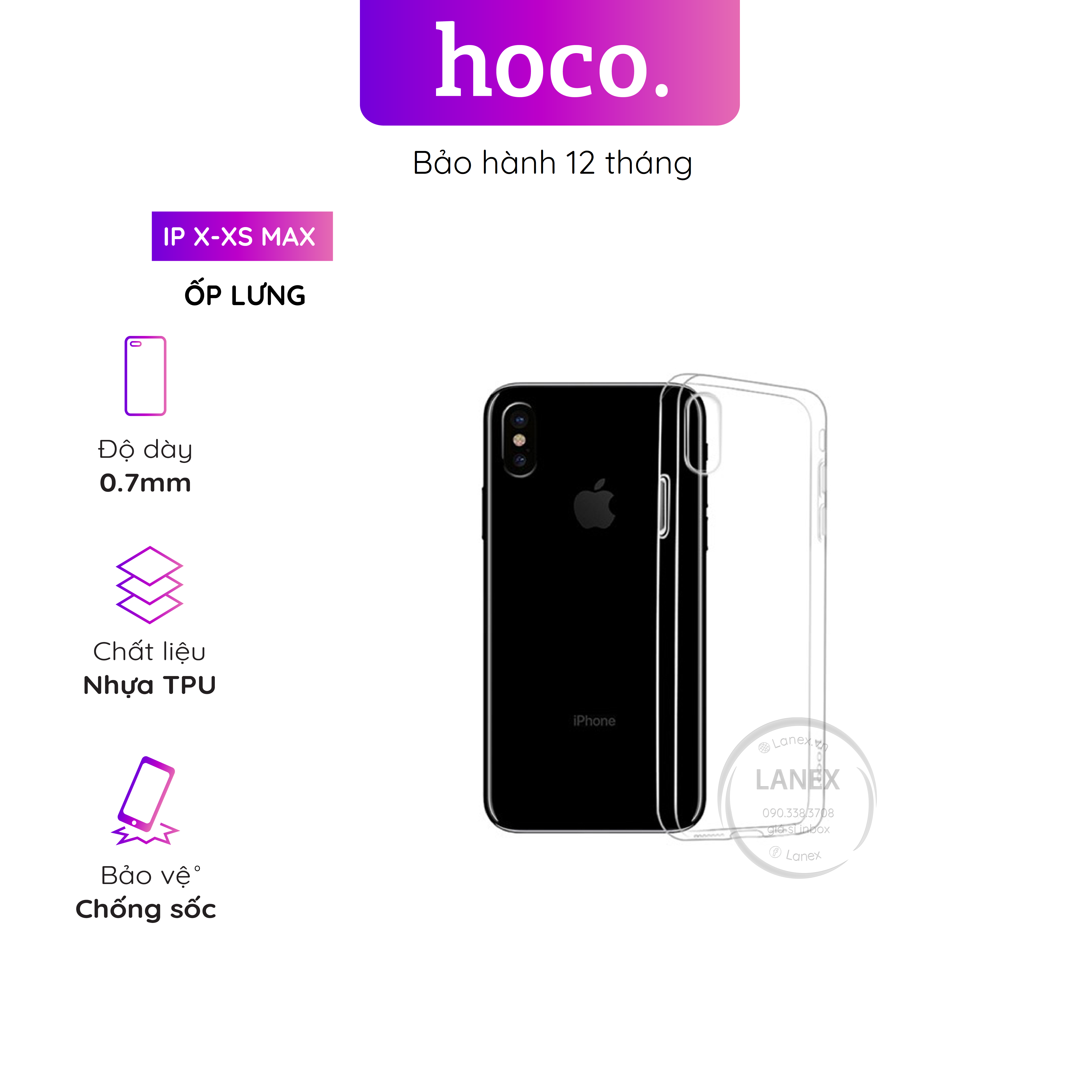 Ốp Lưng Hoco Nhựa Tpu Trong Suốt 6.5 Inch Dày 0.7mm