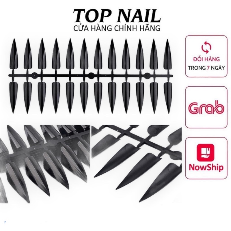 Set 10 vỉ móng nhọn tập vẽ màu đen 240 móng