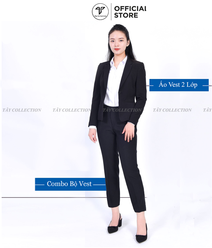 Bộ vest quần âu công sở nữ 2 lớp cao cấp