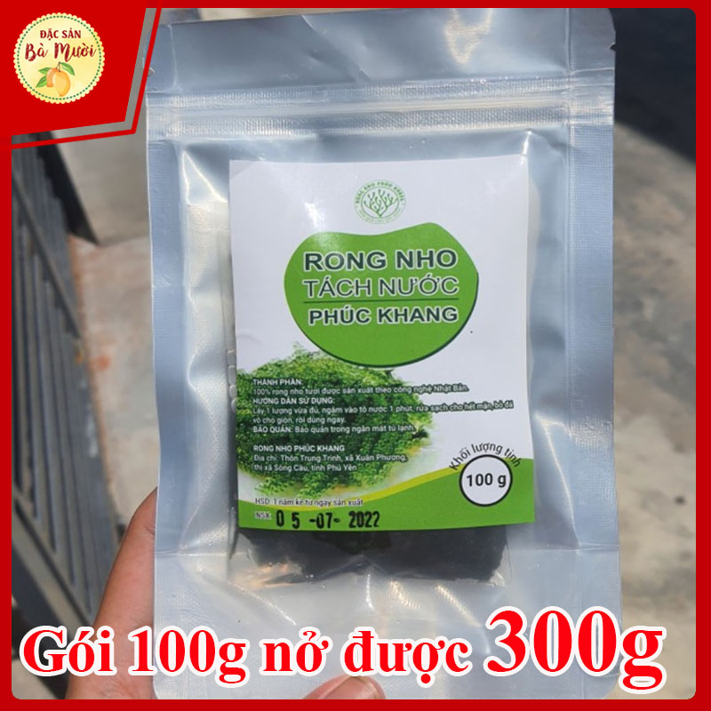 Rong nho tách nước nha trang, 100g nở được 300g rong tươi - đặc sản bà mười