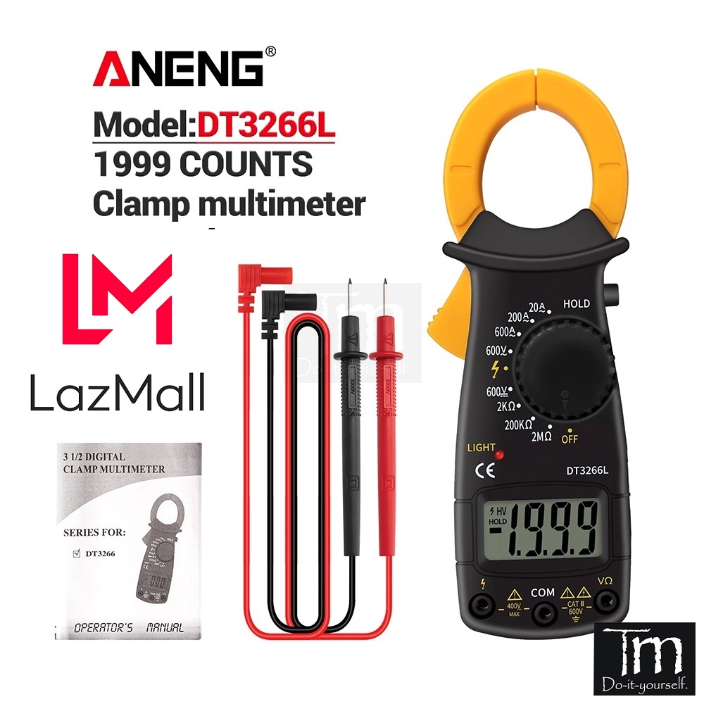 Lazmall giá tốt vô đối ampe kìm đồng hồ kẹp dòng vạn năng dt3266l - ampe kìm dòng dt 3266l đồng hồ đo điện vạn năng điện tử kẹp dòng đo tụ .đồng hồ ampe kìm đồng hồ kẹp dòng vạn năng dt3266l