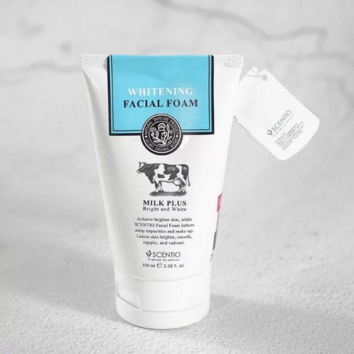 Sữa Rửa Mặt Trắng Da Con Bò Milk Plus Whitening Q10 Facial Foam 100ml Thái Lan