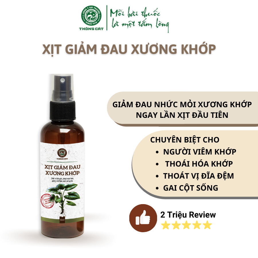 Xịt xương khớp Đông y gia truyền Thông Cát (Since 1918) - Giúp giảm đau nhức xương khớp, tạm biệt cơn đau tức thì - Sản phẩm HOT NHẤT 2020