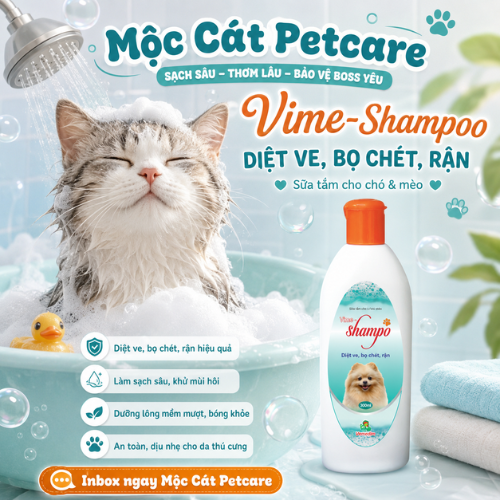 SỮA TẮM CHO CHÓ & MÈO 300ML- HỖ TRỢ PHÒNG CHỐNG VE & BỌ CHÉT LÂY NHIỄM