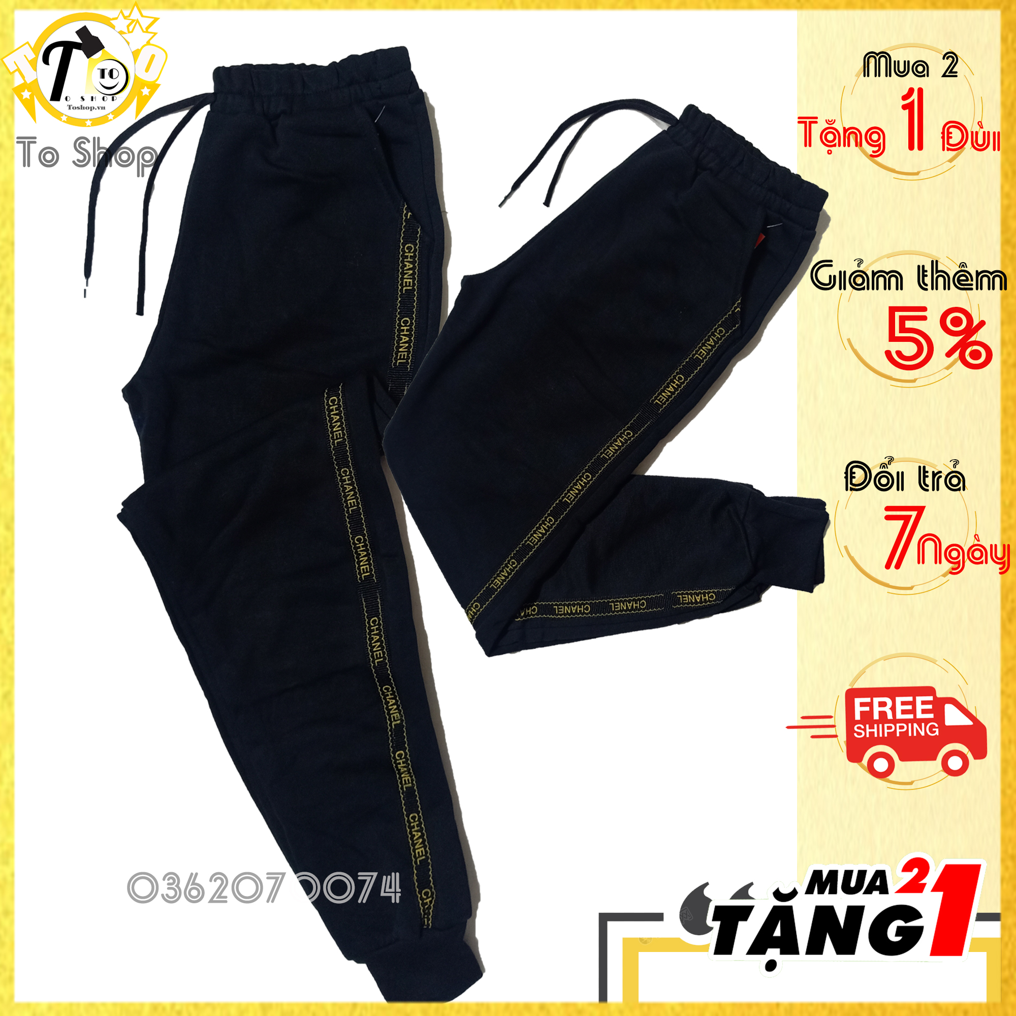 [HCM]Quần Jogger Nam - Nữ Viền Vàng Nmoi [ảnh + video thật by toshop]