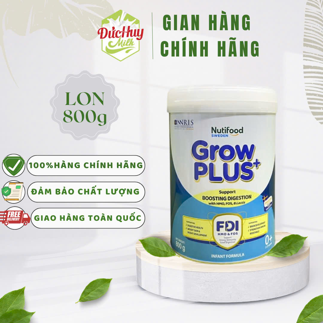  Sữa bột Nuti Grow Plus xanh nhạt 800g 0+ 1+ 2+ 