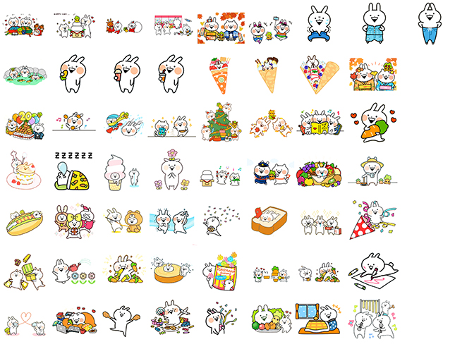 Set sticker usagyuuun S50I16 Set Sticker PVC chủ đề trang trí xe mũ bảo hiểm laptop điện thoại Vali tủ nhựa  10 sticker ngẫu nhiên