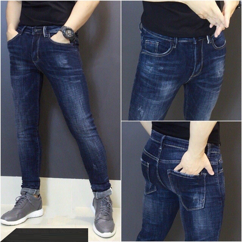 Quần Jean Nam CS 977 XANH WASH (Có Size Đại) Co Giãn - Quần Jeans Nam Thời Trang Phong Cách Đơn Giản - CS9771