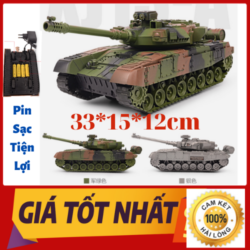 Xe Tăng Điều Khiển Từ Xa Cỡ Lớn Chạy Bánh Xích Có Âm Thanh - Ánh Sáng Siêu Đẹp Cho Bé Tặng Kèm Pin Và Sạc