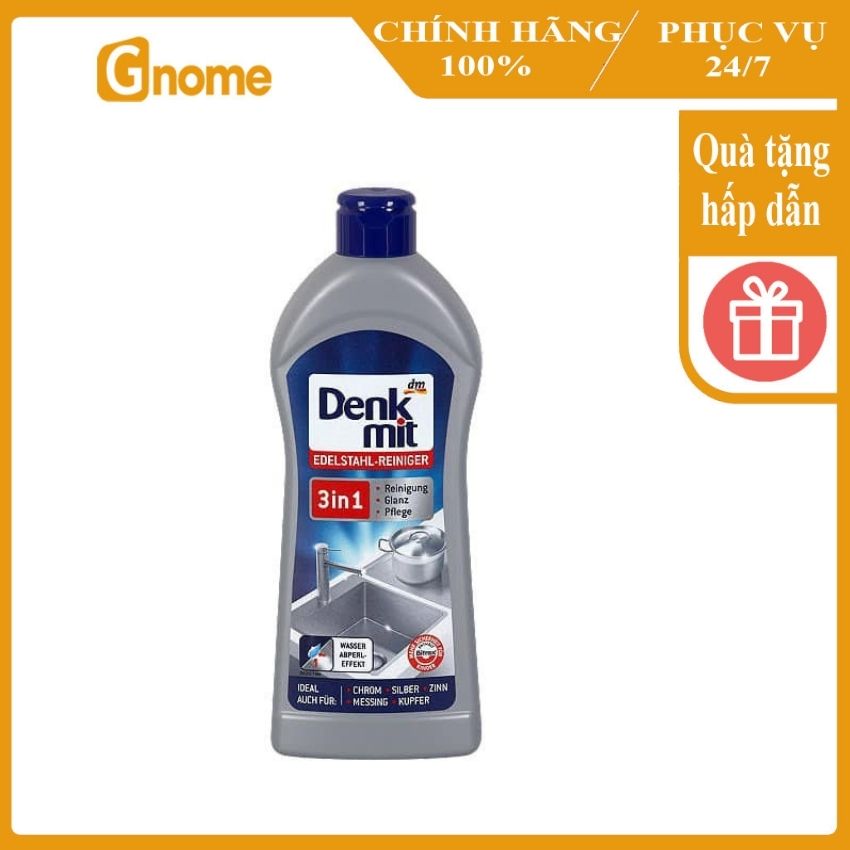[Hàng Nhập Đức] Dung dịch tẩy rửa đánh bóng đồ kim loại Denkmit 3in1 tăng độ bóng sáng ngăn ngừa đóng cặn
