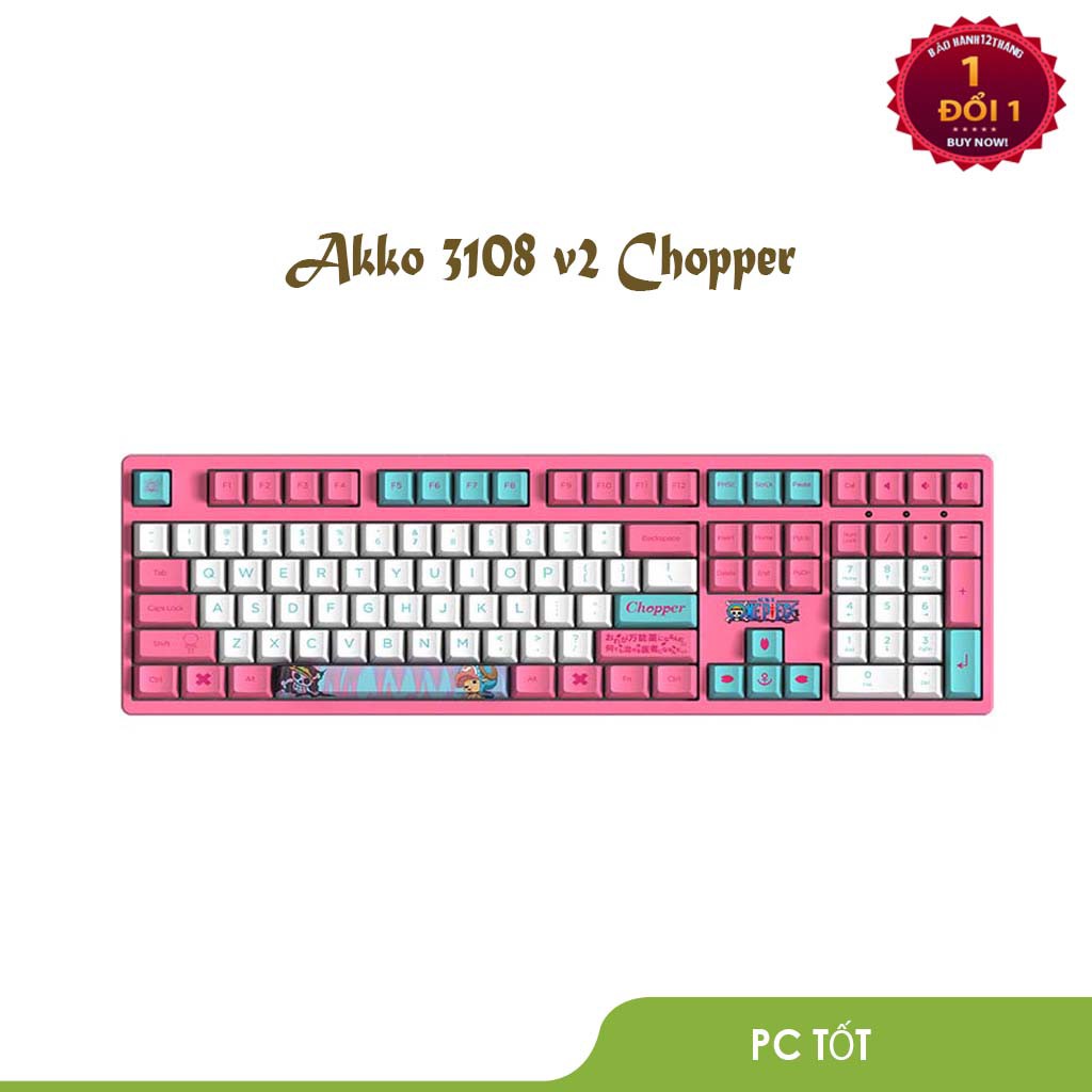 [Mã 158ELSALE giảm 7% đơn 300K] Bàn phím cơ Akko 3108 v2 One Piece – Chopper (Akko switch)