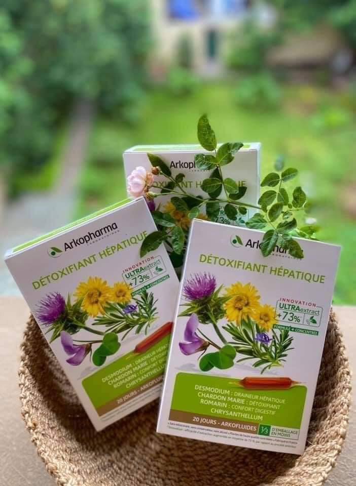 Bill Pháp - Thải độc Arkopharma Hepatic Detoxifier hộp 20 ống