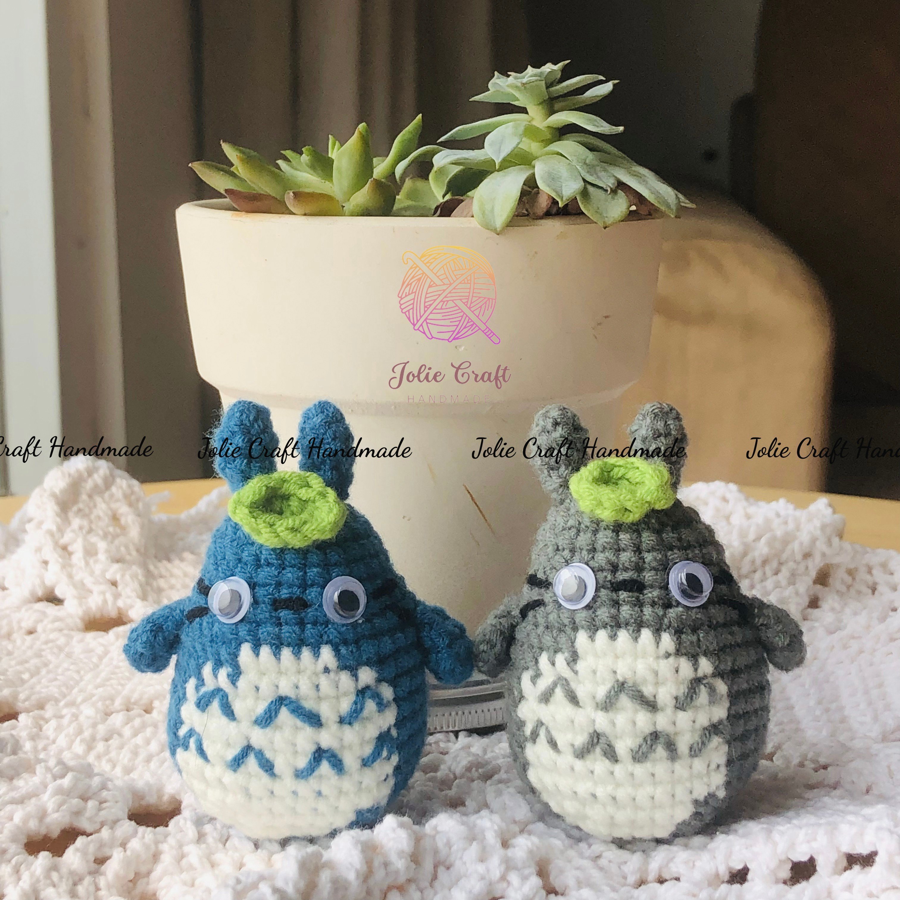 Móc khoá thú bông Totoro đan len thủ công
