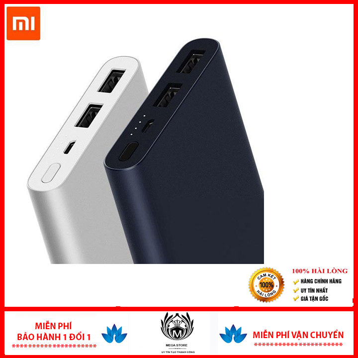 Pin sạc dự phòng Xiaomi 10.000 mAh Gen 2S - Input 2.0A/Output 2.4A - Vỏ hợp kim nhôm nguyên khối siêu mỏng -Thiết kế tinh tế, Sang trọng- Hàng chính hãng - Bảo Hành 6 Tháng