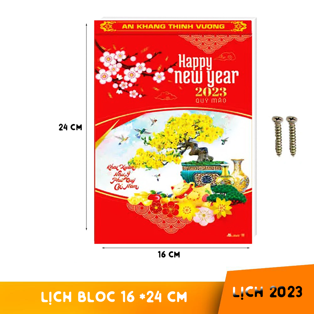 Lịch bloc đại 2023 có tem niêm yết khai xuân như ý