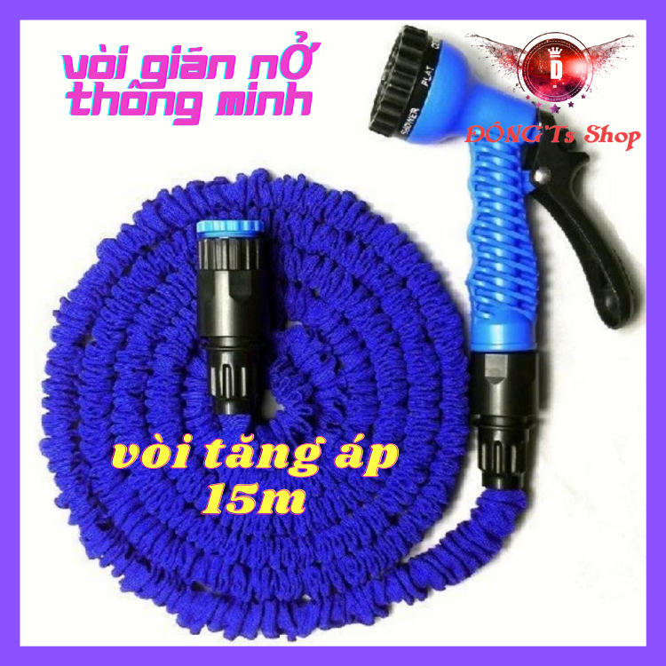 Vòi xịt tăng áp - Vòi xịt thông minh giãn nở 15m - Vòi xịt cao cấp với 7 cấp độ - dễ dàng sử dụng rửa  xe hay tưới cây rau củ quả - BH UY TÍN TẠI VanDongTS Shop