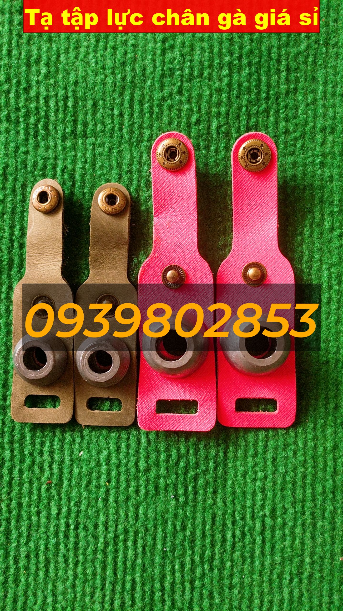 Tạ chì đeo chân bằng da cho gà đá - bộ x 2 cái