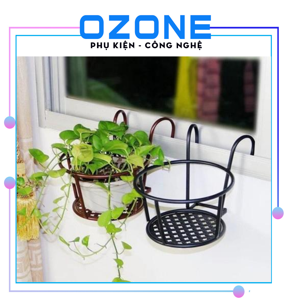 Gía Đỡ Chậu Hoa Treo Ban Công- Gía Đỡ Sắt Chậu Hoa-Giá Treo Chậu Cây Bằng Sắt Maelovely, Dùng Trong Vườn, Ban Công, Chậu Hoa - Treo Cây Sắt Kệ Ban Công Vòng Hoa Chậu Giá Lan Can Hàng RàoTròn