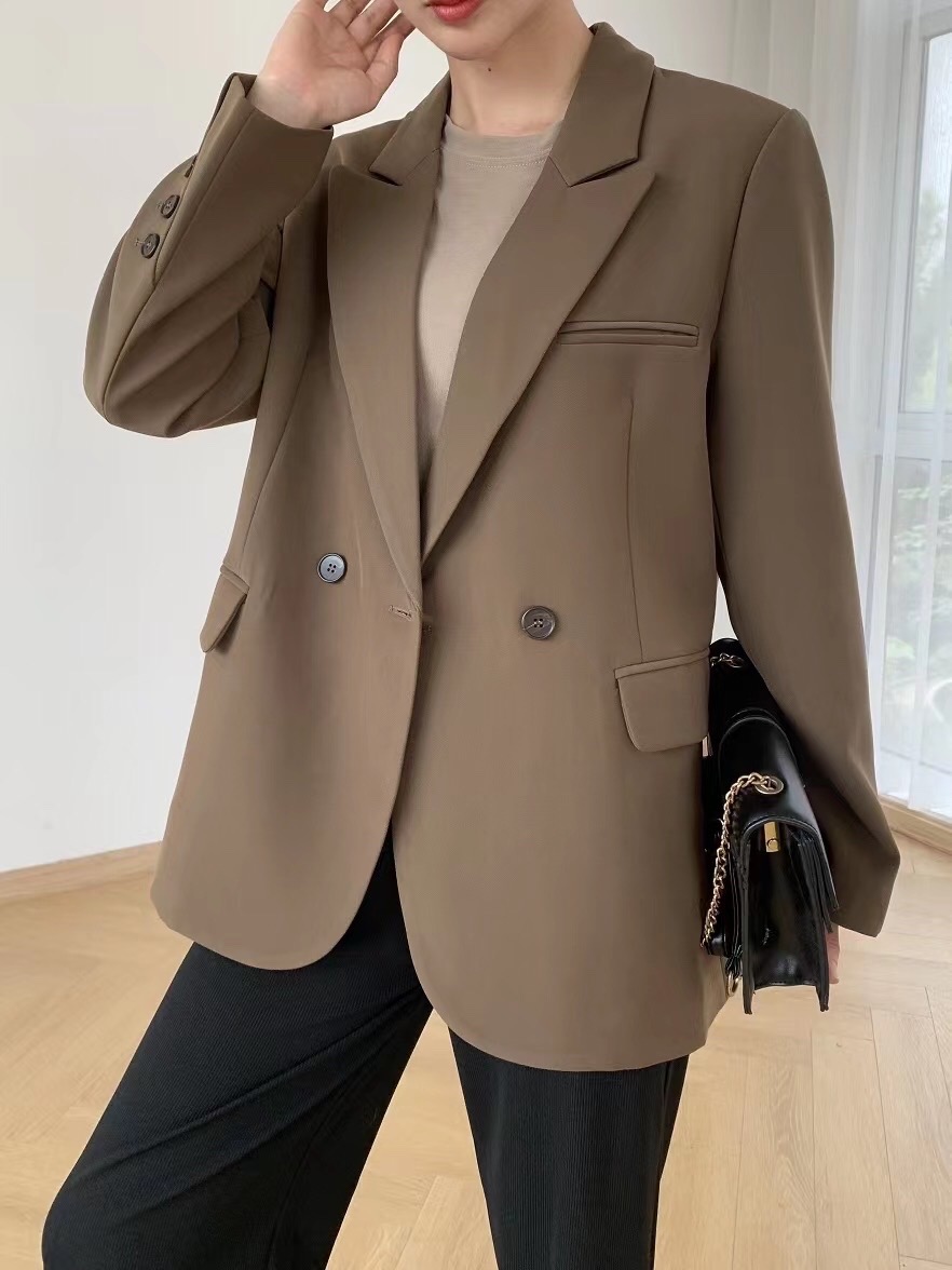 Áo blazer cúc chéo thiết kế chuẩn blazer 2 lớp túi nắp blazer cổ v vải đẹp cao cấp - bla22091 - blazersaigon