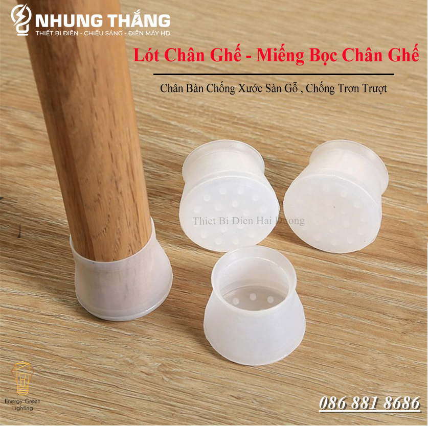 Bộ 4 lót chân ghế - miếng bọc chân ghế, chân bàn chống xước sàn gỗ, chống trơn trượt - có video