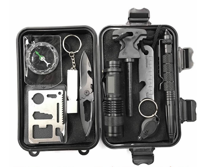 [HÀNG XỊN] Hộp sinh tồn SOS cao cấp 9 món chất lượng - Bộ dụng cụ du lịch dã ngoại dành cho Phượt Thủ Chuyên Nghiệp