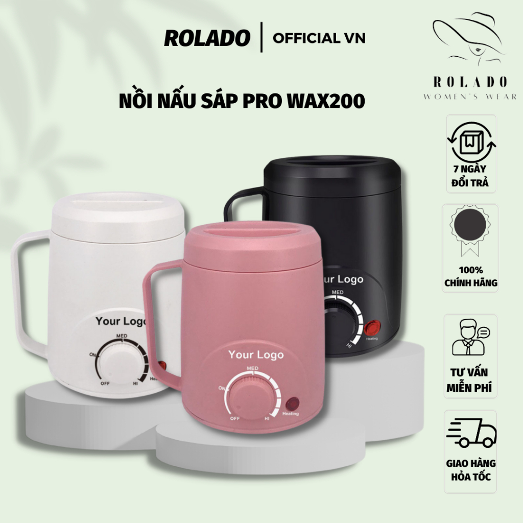 Nồi nấu sáp wax lông dolaro pro wax 200 mini chống dính cao cấp,tặng kèm que