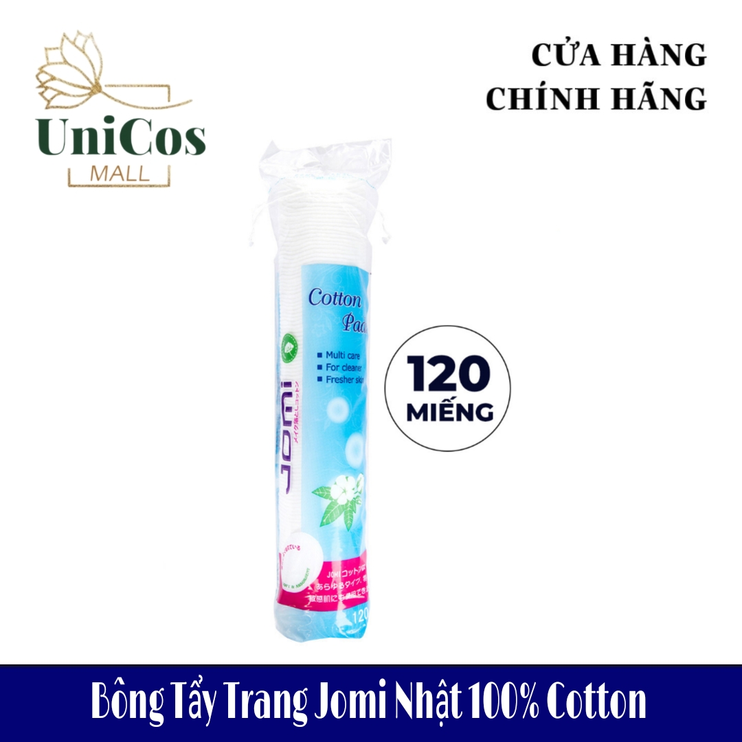 Bông tẩy trang jomi 120 - 222 pcs/túi - bông tẩy trang nhật bản 100% cotton