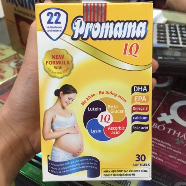 Promama iq bổ sung vitamin cho mẹ bầu, sản phẩm có nguồn gốc xuất xứ rõ ràng, đảm bảo chất lượng, dễ dàng sử dụng