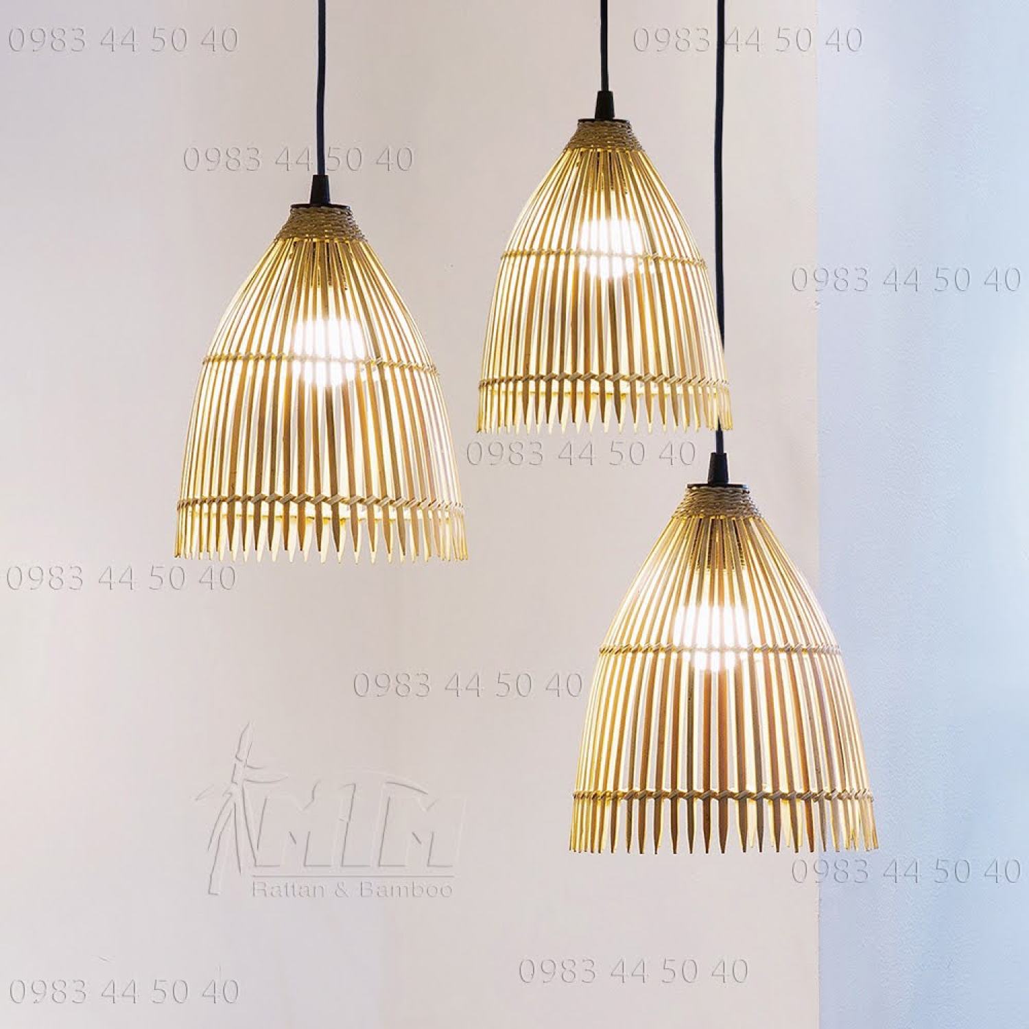 Đèn tre nơm chân nhọn - Lồng đèn, Chụp đèn treo trang trí