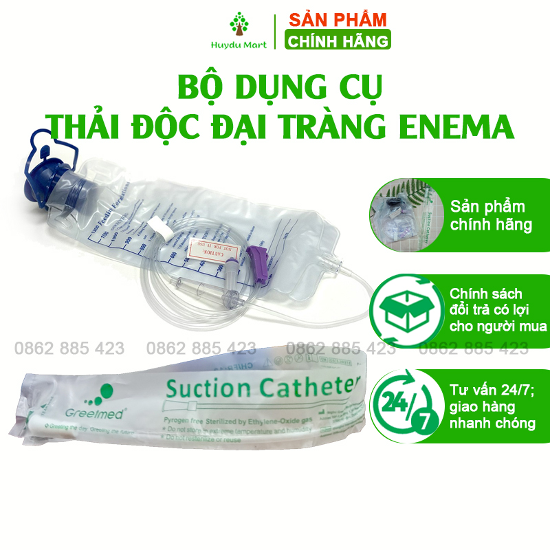Bộ dụng cụ thải độc enema, dụng cụ thải độc đại tràng bằng cà phê; túi truyền súc ruột 1200ml, dây truyền enema
