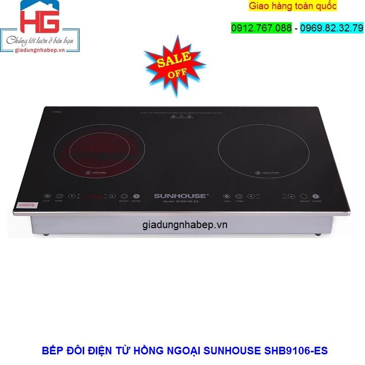 Bếp điện từ đôi hồng ngoại sunhouse shb9106-es