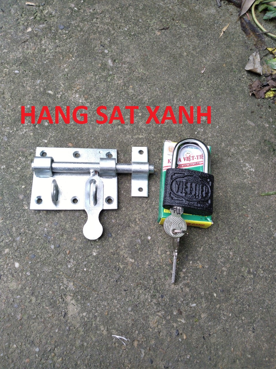 Bộ Chốt Cửa Mạ Kẽm kèm ổ khóa Việt Tiệp
